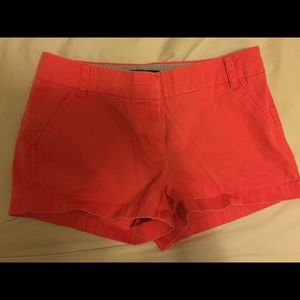 Coral chino shorts